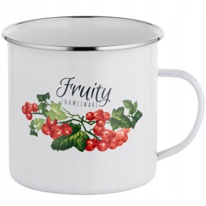 Tradycyjny Kubek Emaliowany Emalia Pleszew Kalina 12 cm 1,25l 5905031323454