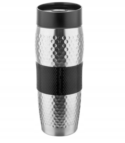 KUBEK TERMICZNY TERMOS 360ml ANTYPOŚLIZGOWY - CZARNA GUMA