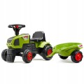 Traktorek Jeździk Baby Claas Axos 310 FALK Zielony z Przyczepką od 1 roku