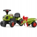 Traktorek Jeździk Baby Claas Axos 310 FALK Zielony z Przyczepką od 1 roku