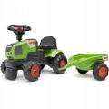 Traktorek Jeździk Baby Claas Axos 310 FALK Zielony z Przyczepką od 1 roku