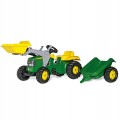 Traktor na Pedały z Łyżką i Przyczepą Rolly Toys John Deere Zielony