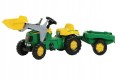 Traktor na Pedały z Łyżką i Przyczepą Rolly Toys John Deere Zielony