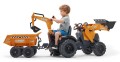 Traktor na pedały Falk Case Pomarańczowy z Przyczepką Ruchoma Łyżka Duży