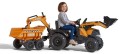 Traktor na pedały Falk Case Pomarańczowy z Przyczepką Ruchoma Łyżka Duży